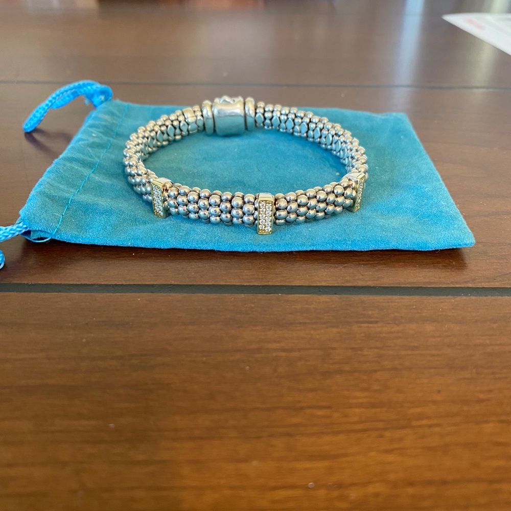 COPY - Lagos 18k triple bar diamond bracelet